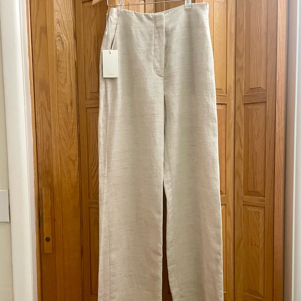 Wilfred Natural Sonata Linen Wide Leg Pants Size 4 NWT